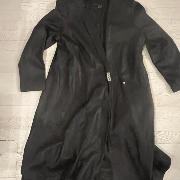 Brown Soft Lined Leather 90s Trench - Picture 2 of 6